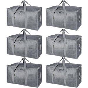 6-Pack Oversized Moving Bags with Reinforced Handles, Heavy-Duty Storage Tote